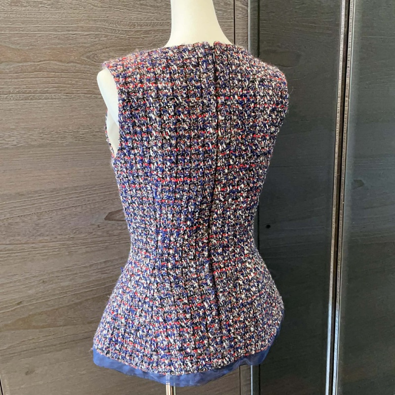 Dior迪奧 毛呢背心上衣/藍色款/36號/99新美品-2