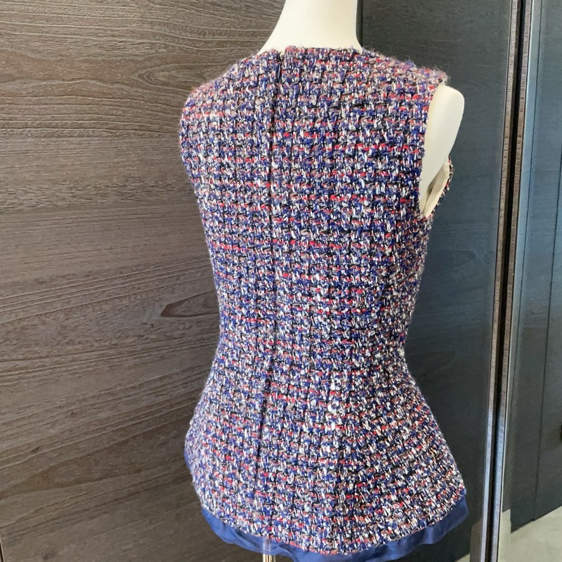 Dior迪奧 毛呢背心上衣/藍色款/36號/99新美品-6