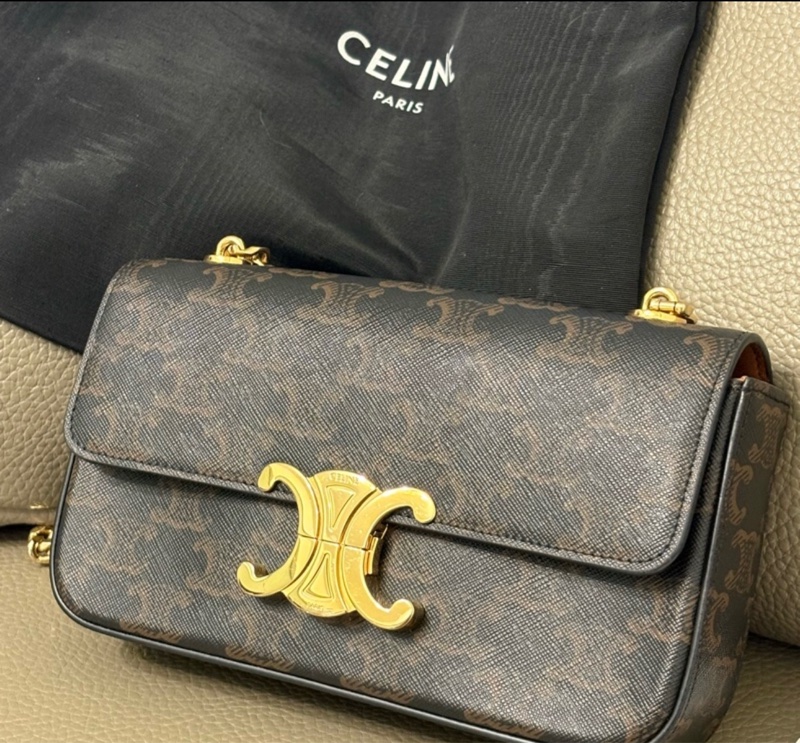 甜甜價✨ CELINE - claude 老花腋下包 鏈條包 凱旋門-1