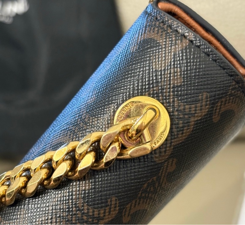 甜甜價✨ CELINE - claude 老花腋下包 鏈條包 凱旋門-5