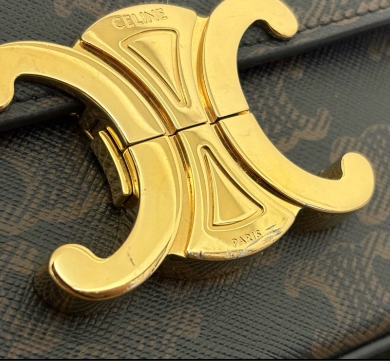 甜甜價✨ CELINE - claude 老花腋下包 鏈條包 凱旋門-14