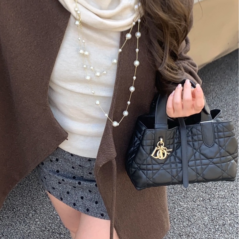 【配件：帶票大全套 】Dior Toujours 土著 橫版 小號 黑色 手提包-3