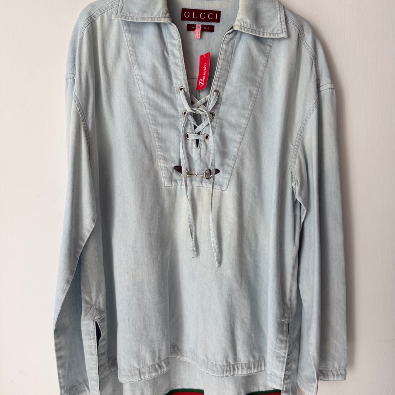 Gucci藍色仿丹寧上衣-0