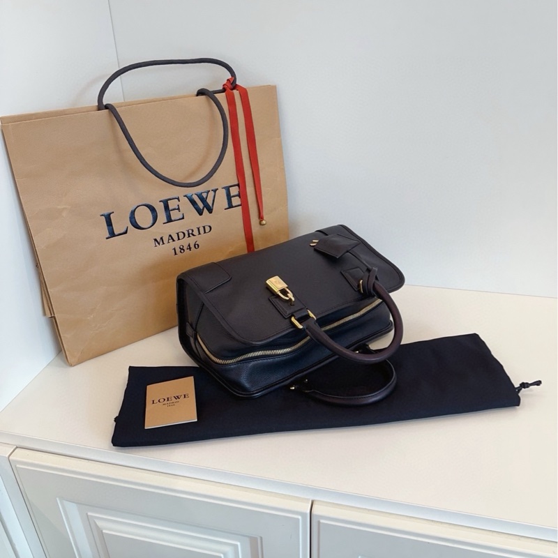 【99新保存品🆕】Loewe 黑金Amazona29亞馬遜波士頓手提包-4