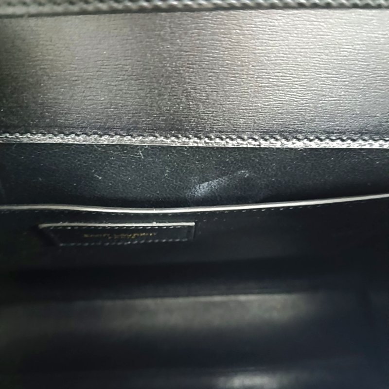 YSL MANHATTAN 黑色牛皮曼哈頓包單肩包 金色五金 可拆卸肩帶-16