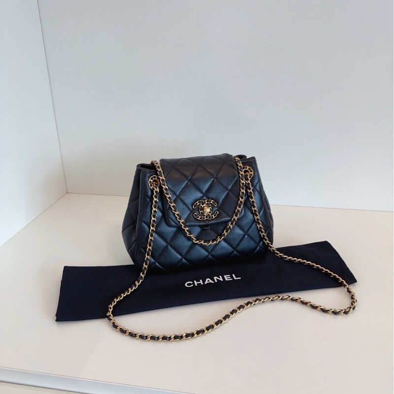 【99新🆕芯片款】Chanel  24p新款 黑金19系列小元寶 hobo鏈條包 單肩包-0