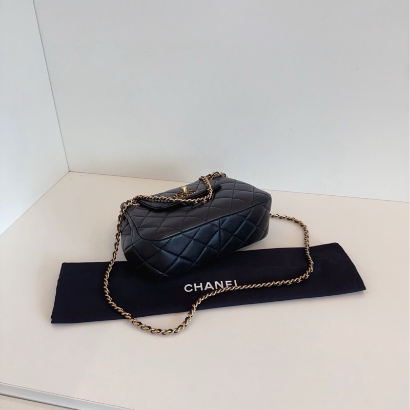 【99新🆕芯片款】Chanel  24p新款 黑金19系列小元寶 hobo鏈條包 單肩包-5