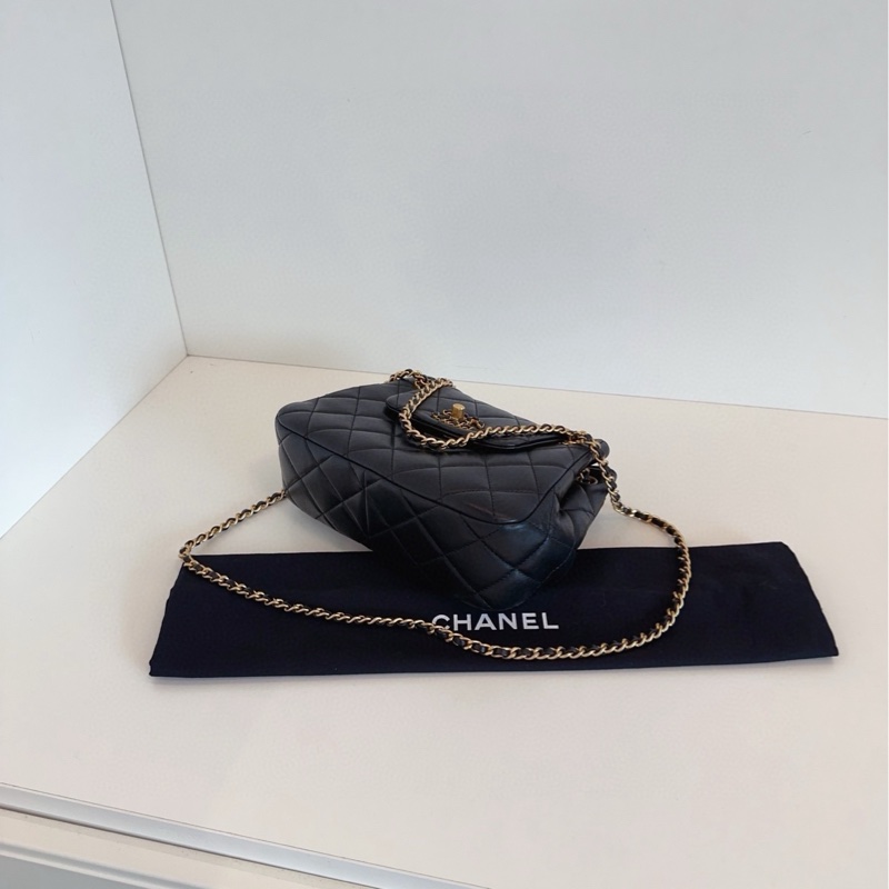 【99新🆕芯片款】Chanel  24p新款 黑金19系列小元寶 hobo鏈條包 單肩包-6