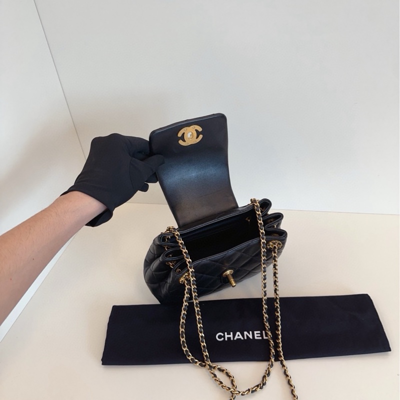 【99新🆕芯片款】Chanel  24p新款 黑金19系列小元寶 hobo鏈條包 單肩包-8