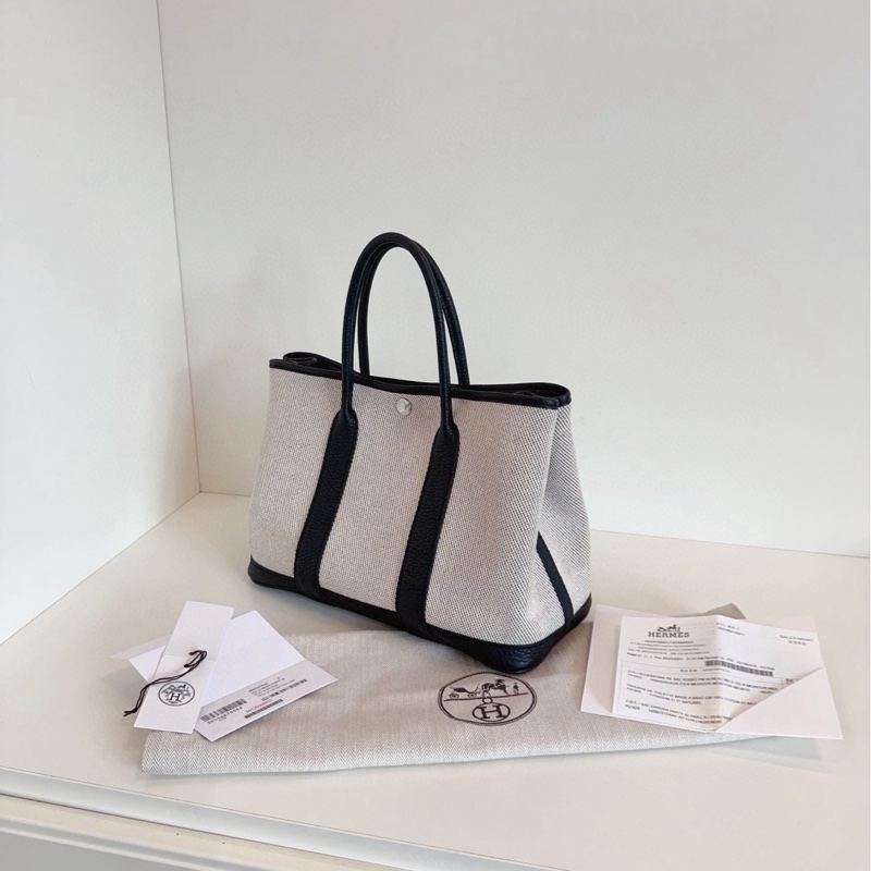 【閒置🆕】Hermes  Garden Party GP30 經典黑白熊貓🐼色 花園包 手提包-2
