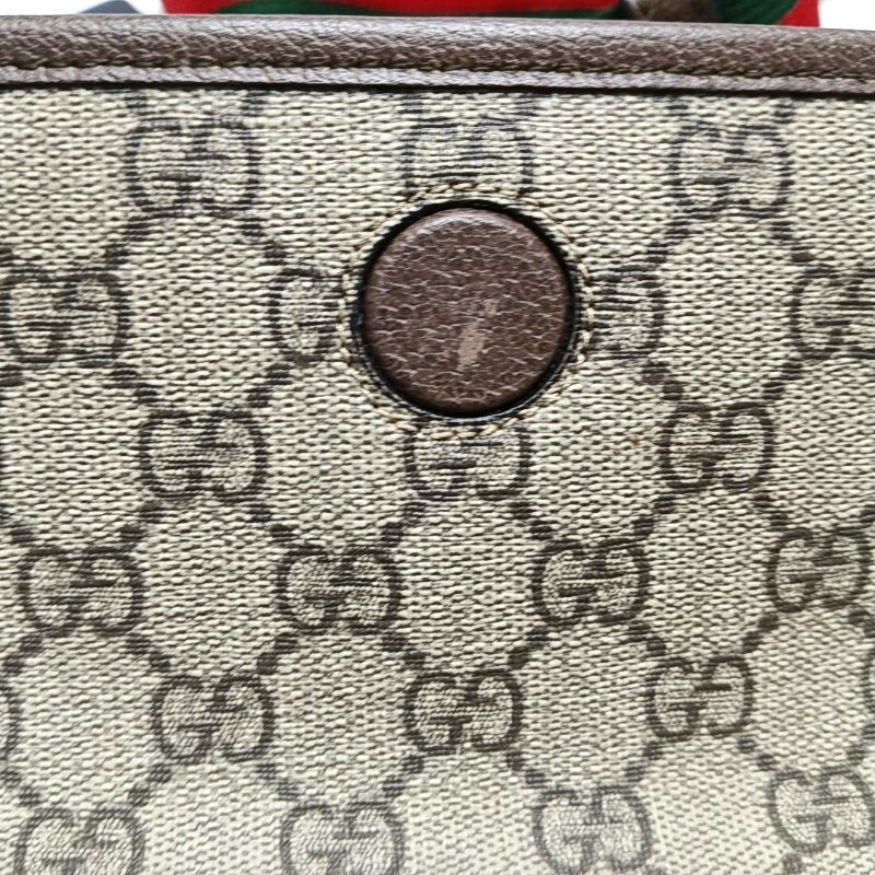 GUCCI Neo Vintage小號棕色塗層帆布老花虎頭包單肩包斜挎包 金色五金-7