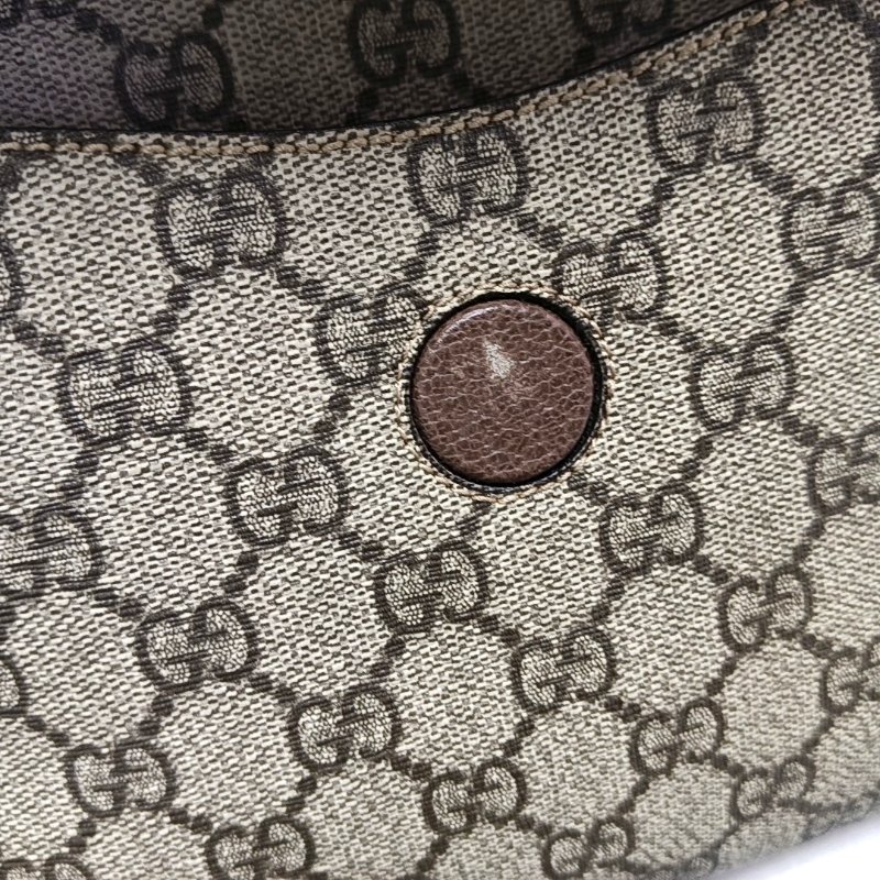 GUCCI Neo Vintage小號棕色塗層帆布老花虎頭包單肩包斜挎包 金色五金-9