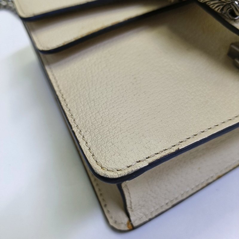 GUCCI Dionysus迷你白色牛皮虎頭鑲嵌酒神包斜挎包單肩包 銀色五金-12