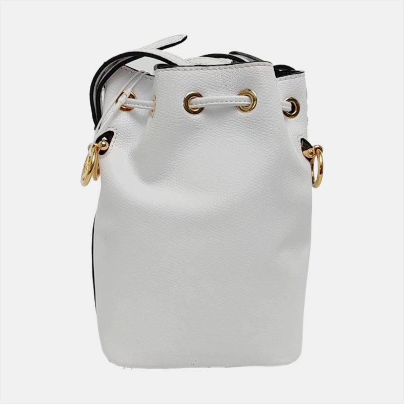 FENDI Mon Tresor迷你白色牛皮斜挎包 金色五金 2條可拆卸肩帶-4