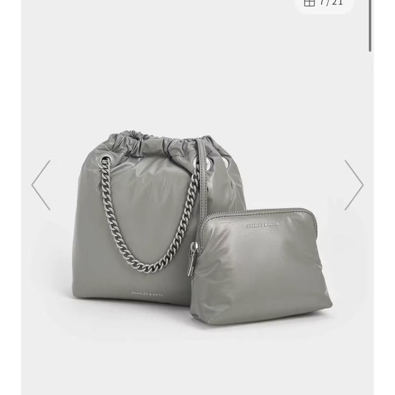 小Ck✨灰色charles & Keith caia 鏈條包/肩背包-0