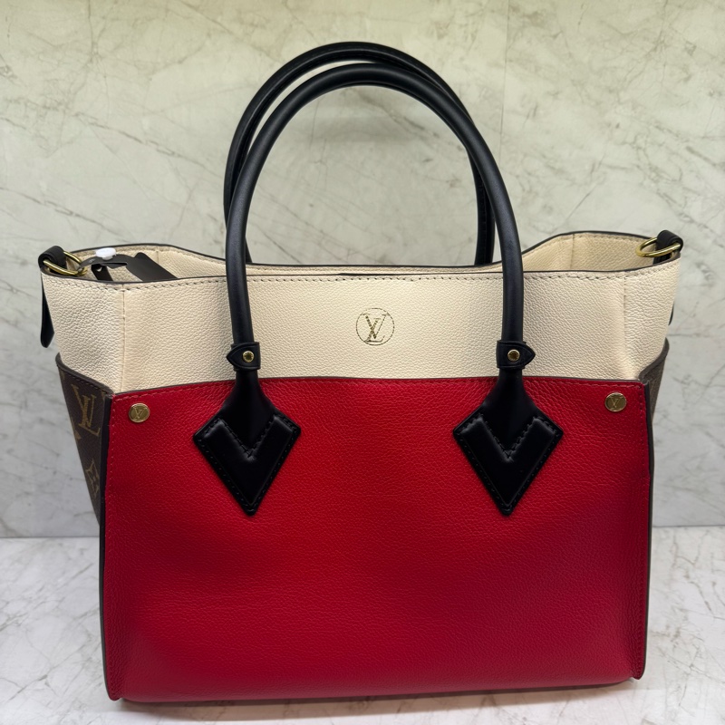 LV ON MY SIDE紅米拼色款 兩用包-3