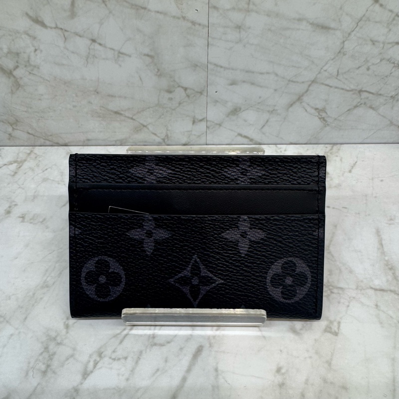 LV黑色老花名片夾 晶片-1