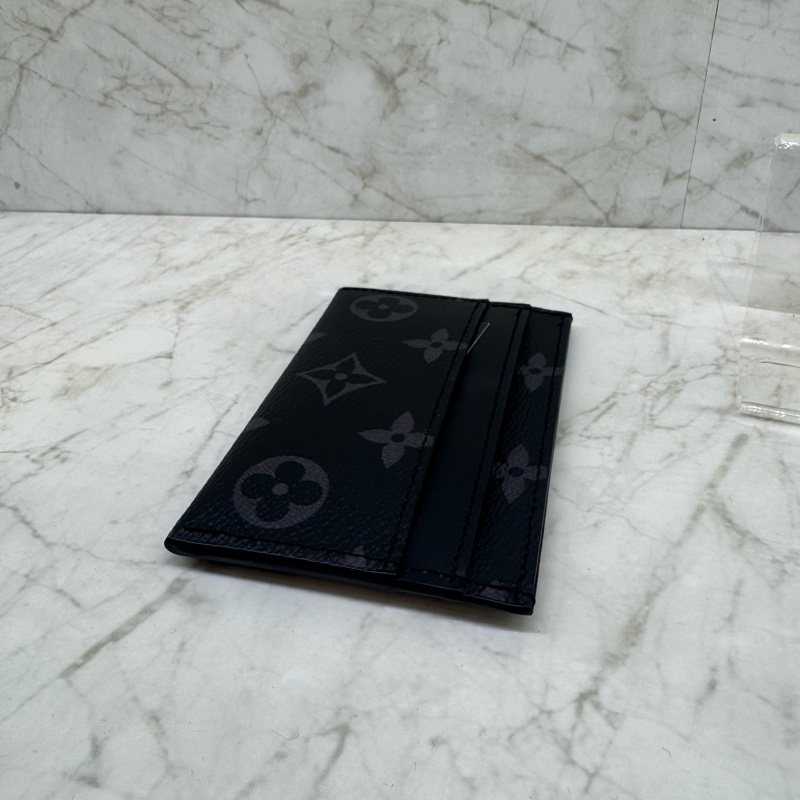 LV黑色老花名片夾 晶片-3