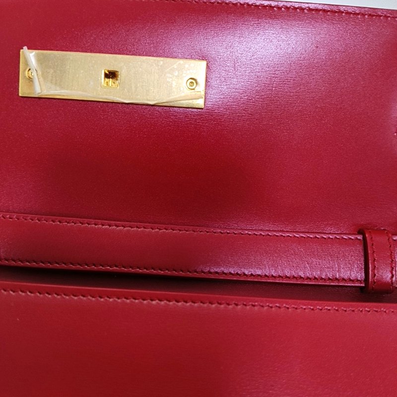 YSL MANHATTAN紅色牛皮曼哈頓包單肩包斜挎包金色五金可拆卸肩帶-11
