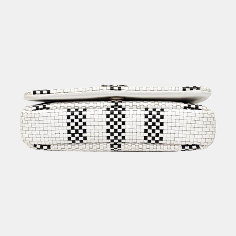 BURBERRY Lola 白色牛皮編織單肩包斜挎包銀色五金-5