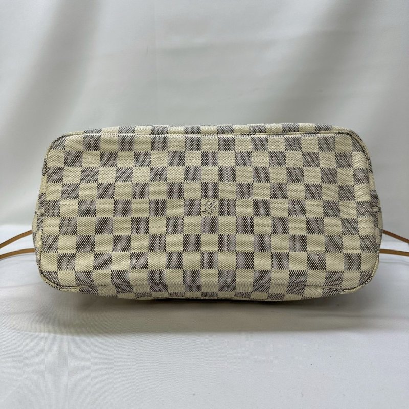 LV Neverfull MM白棋盤托特包-7