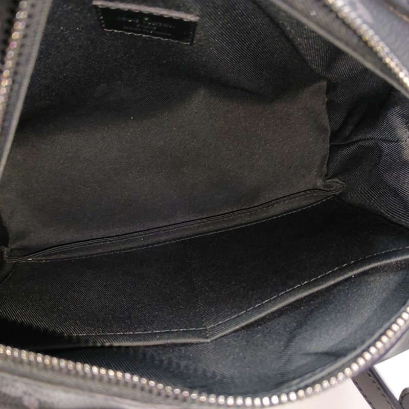 LOUIS VUITTON SOFT TRUNK 黑色塗層帆布老花黑武士單肩包手提包黑色五金可拆卸肩帶-6