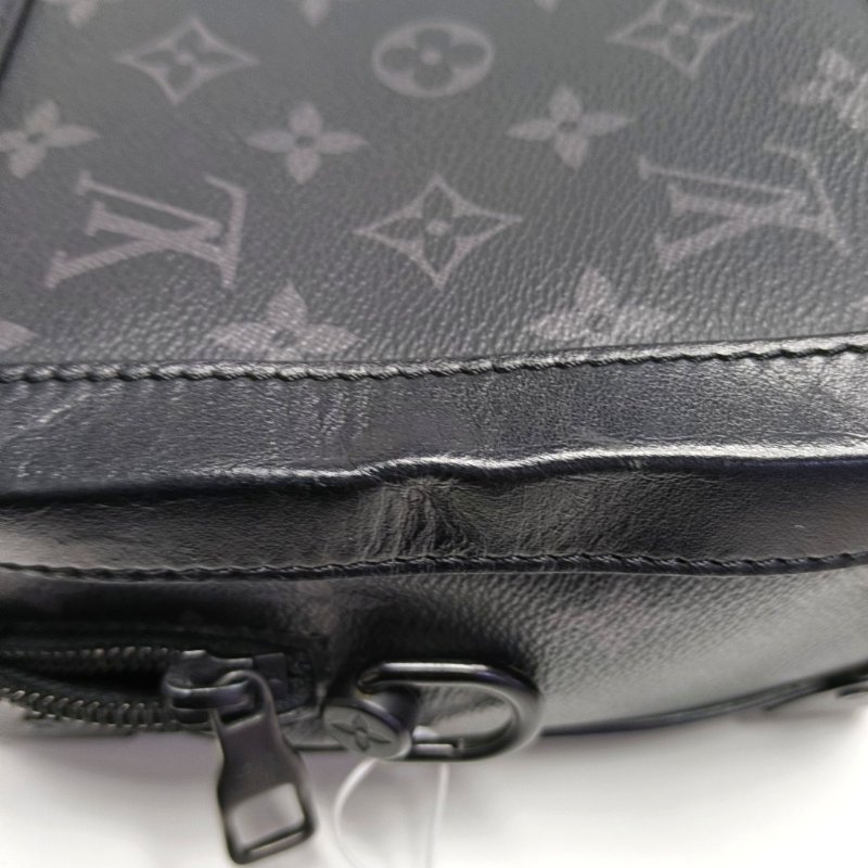 LOUIS VUITTON SOFT TRUNK 黑色塗層帆布老花黑武士單肩包手提包黑色五金可拆卸肩帶-8