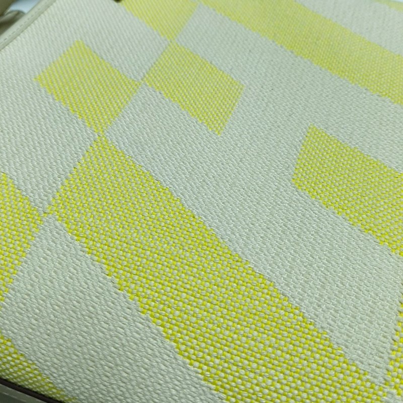 HERMES Cabas H En Biais奶油白帆布提花單肩包手提包斜挎包B刻-9