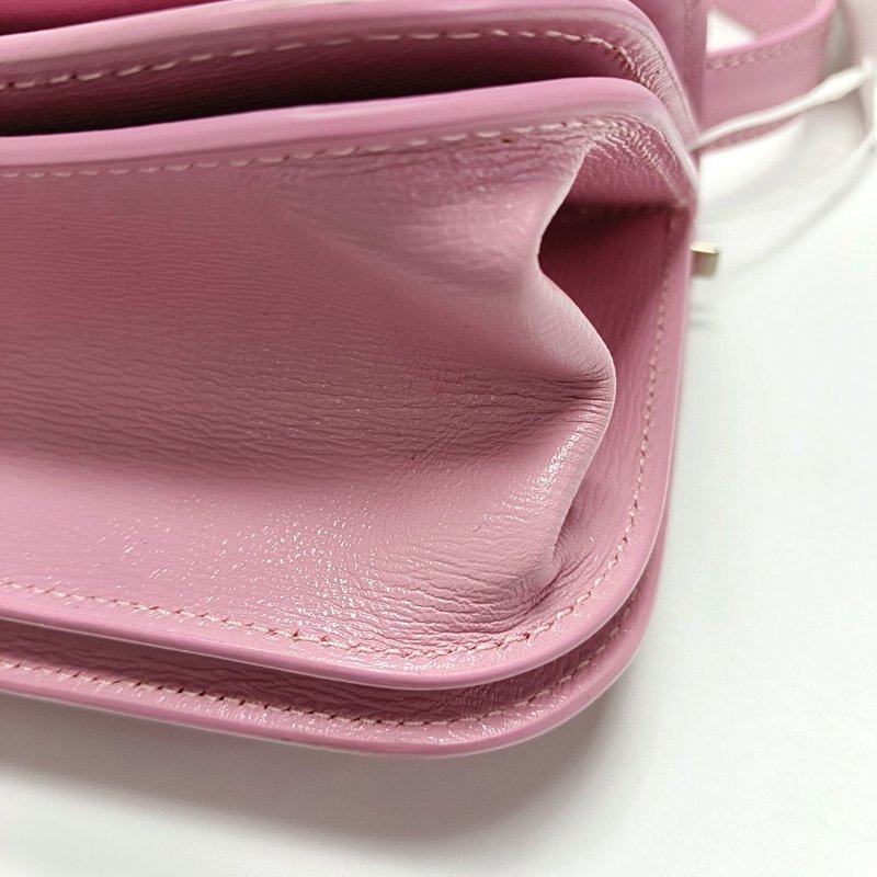 BALENCIAGA粉色牛皮斜挎包單肩包銀色五金-11