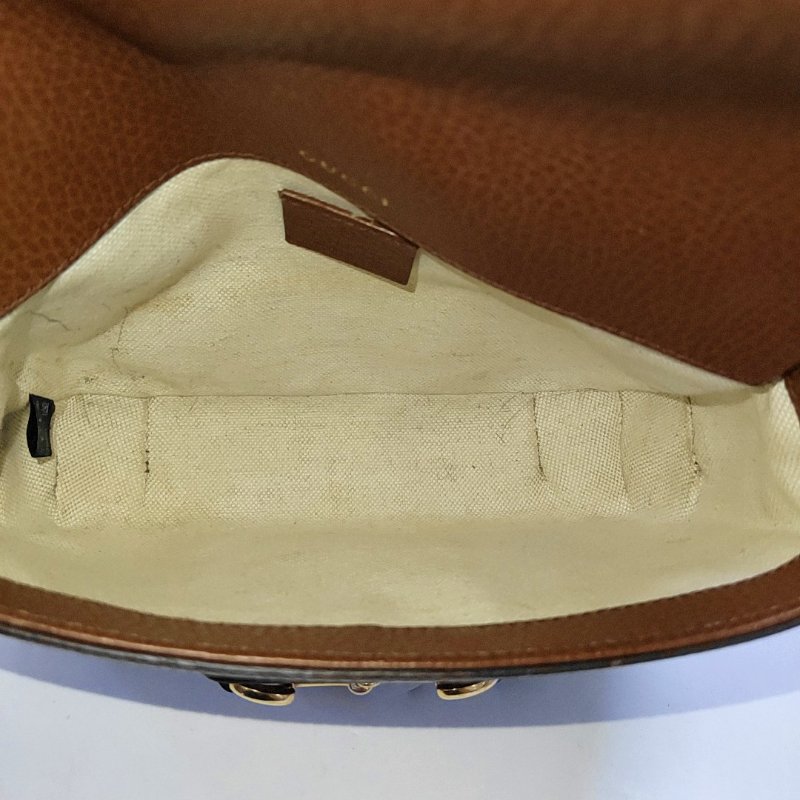 GUCCI Horsebit 1955迷你藍色牛仔布馬銜扣斜挎包單肩包 金色五金 2條可拆卸肩帶-6