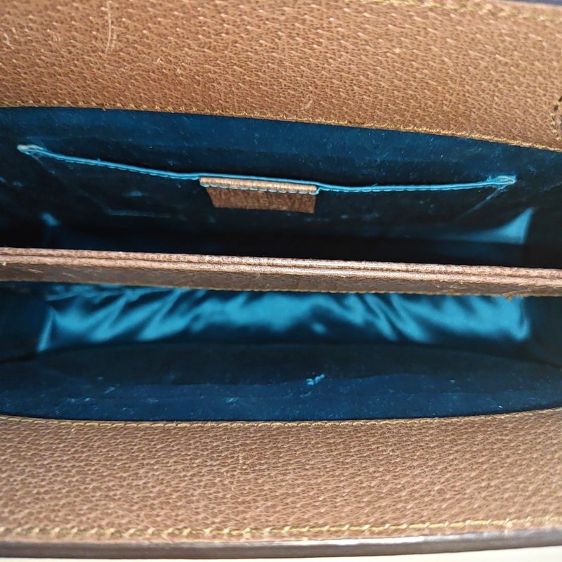 GUCCI Ophidia小號米色塗層帆布老花印花單肩包 金色五金-5