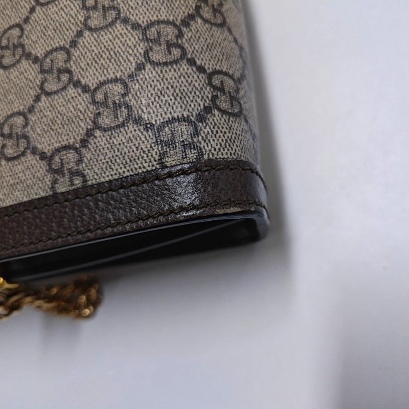 GUCCI Ophidia小號米色塗層帆布老花印花單肩包 金色五金-8