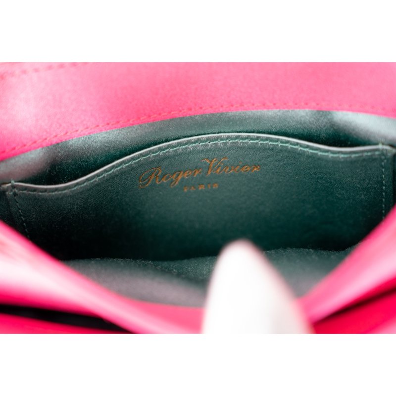 RV Pilgrim粉紅色緞面鑲鑽迷你手提包-4