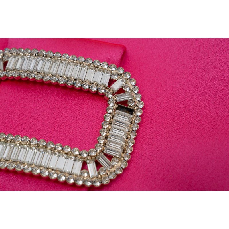 RV Pilgrim粉紅色緞面鑲鑽迷你手提包-7