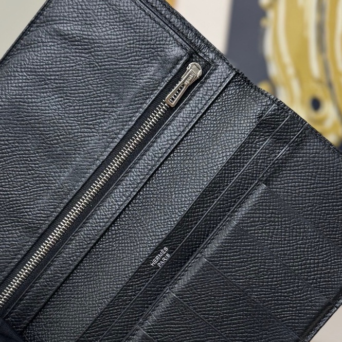 【87🆕】Hermes bearn長款錢包錢夾黑色銀扣-4