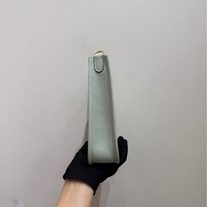 【 全❤️全套】Hermes evelyn mini 冰晶灰金扣斜挎包-4