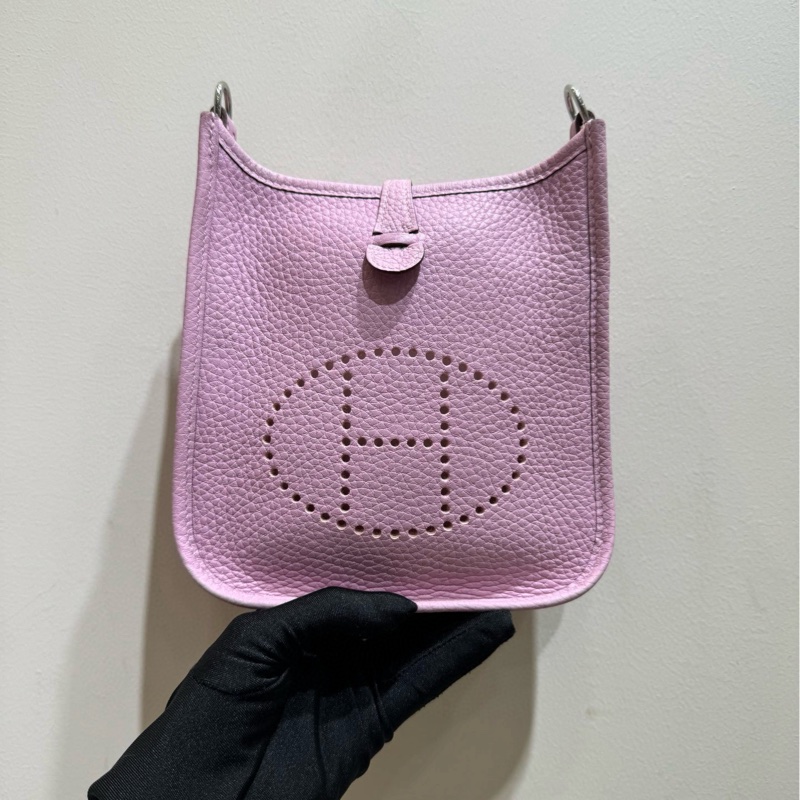 【全套帶票❤️】Hermes evelyne mini 伊芙琳迷你x9錦葵紫銀扣 單肩包-1