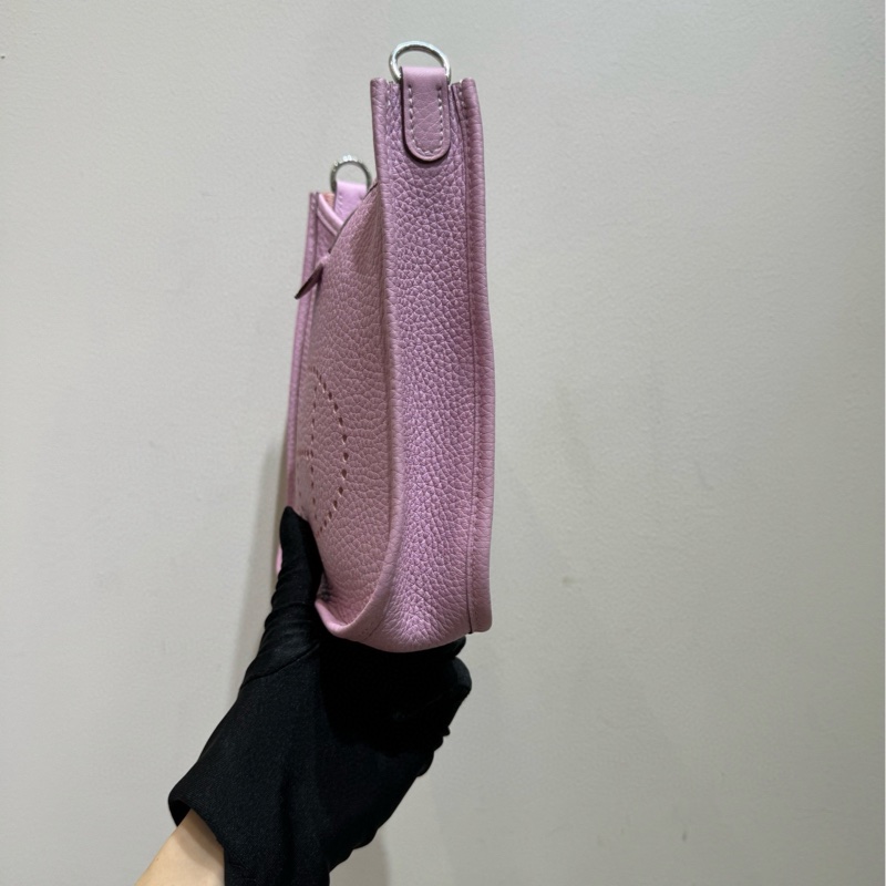 【全套帶票❤️】Hermes evelyne mini 伊芙琳迷你x9錦葵紫銀扣 單肩包-4