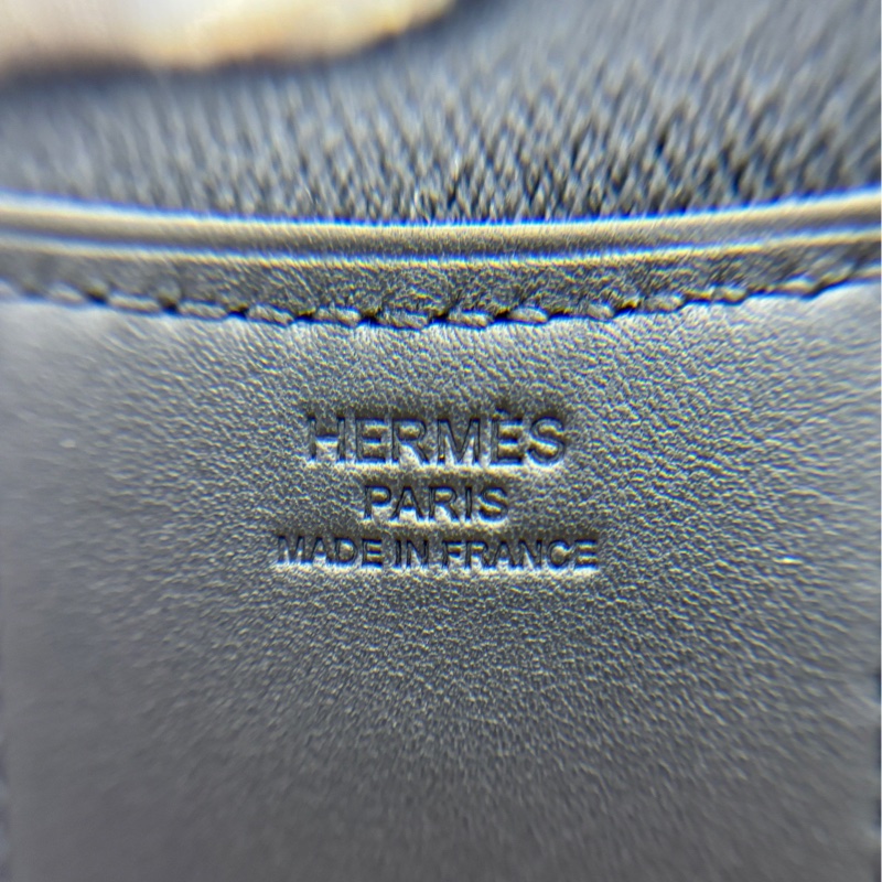 Hermes 靛藍格紋帆布拼皮 維多利亞25 W刻(鎖具丟失,商品不包括小馬僅供展示）-8