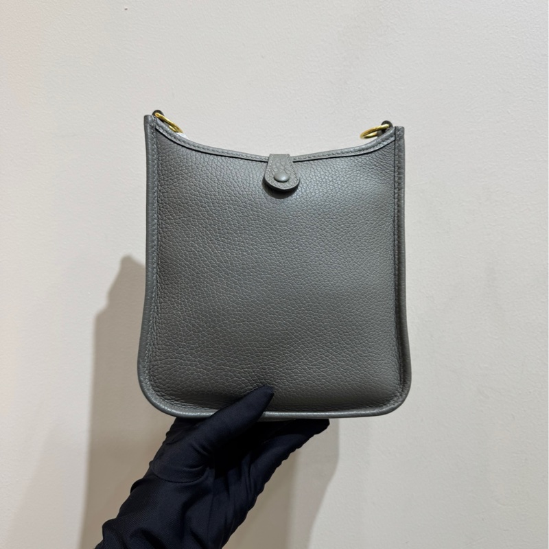 【全套❤️】Hermes  迷你 evelyn mini 積雨雲灰金扣  單肩包-3