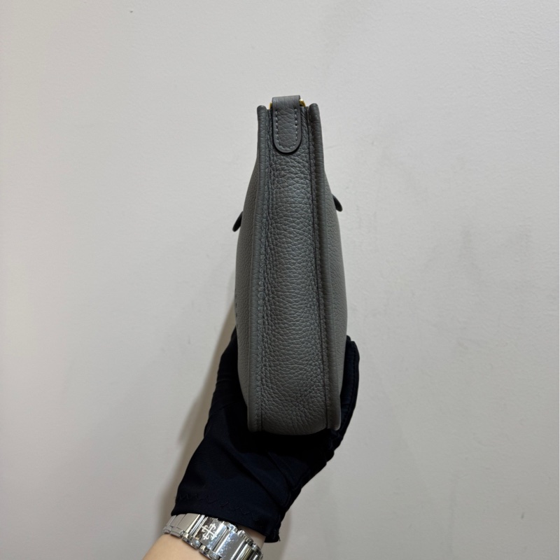 【全套❤️】Hermes  迷你 evelyn mini 積雨雲灰金扣  單肩包-4