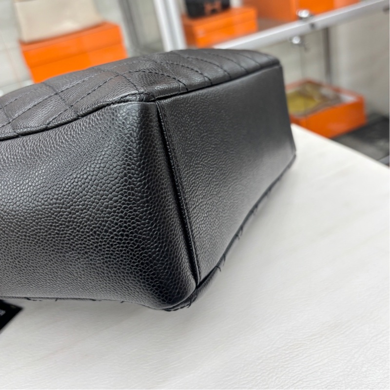 Chanel 黑銀竪版購物袋 尺寸約29*28.5 附件卡、塵袋。-5
