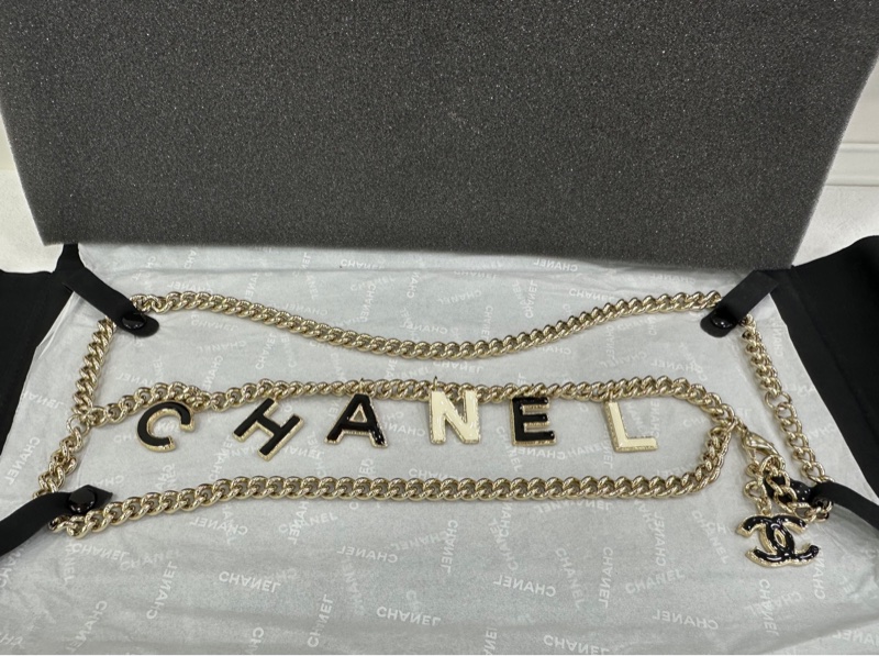 Chanel 香奈兒新琺瑯字母腰鏈 可當項鍊-0