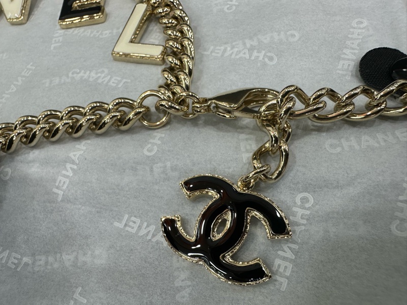 Chanel 香奈兒新琺瑯字母腰鏈 可當項鍊-3