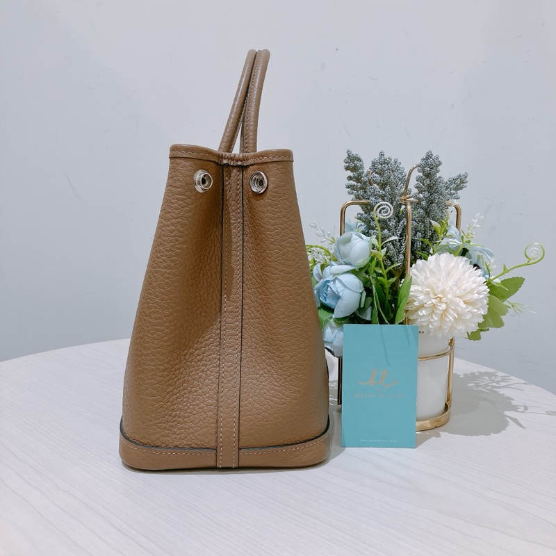 TK1908 HERMES 愛馬仕大象灰30花園包GARDEN PARTY 30 ETOUPE X PHW-3