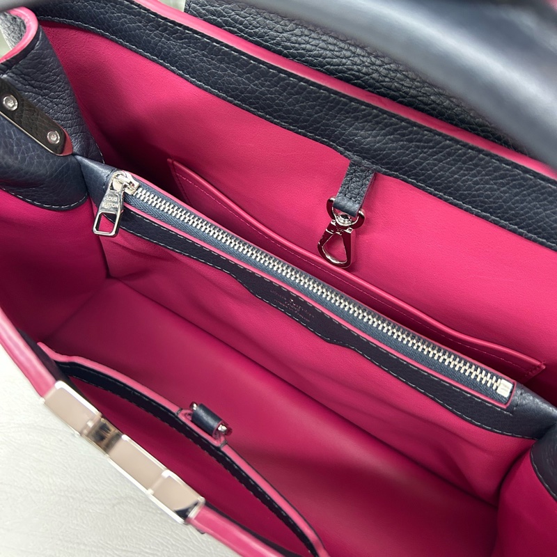 LV 深海軍藍 大號capucines手提包，尺寸約35*22.5，-5