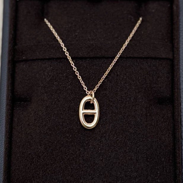 【全❤️全套帶票】Hermes  Farandole項鍊 小號 豬鼻子18k玫瑰金-5