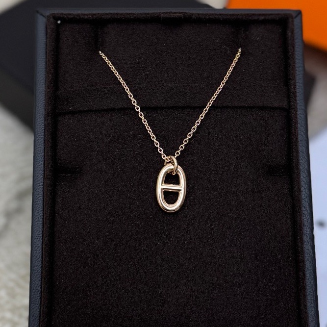 【全❤️全套帶票】Hermes  Farandole項鍊 小號 豬鼻子18k玫瑰金-6