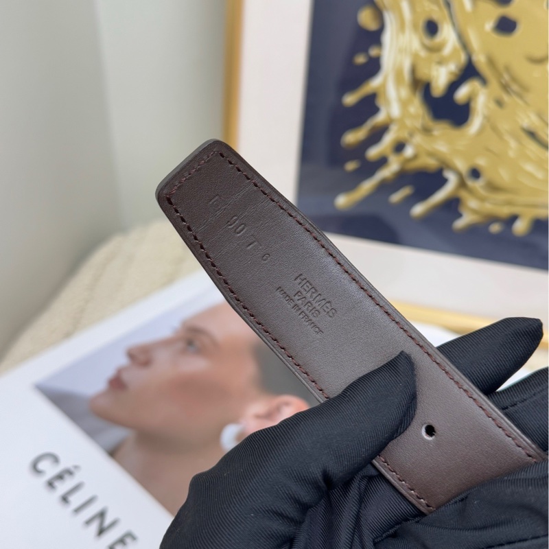 【88🆕】Hermes 雙拼色腰帶 大H黑色琺瑯扣-1