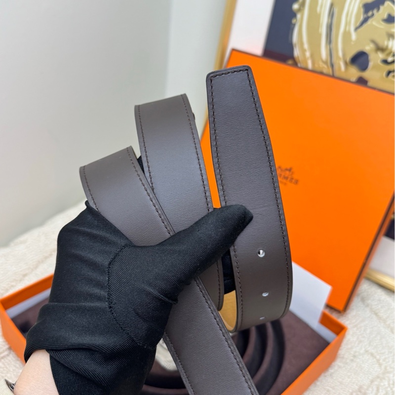 【全套❤️】Hermes  金色拉絲H扣頭 男款腰帶雙面可用 餅乾與巧克力雙色-2